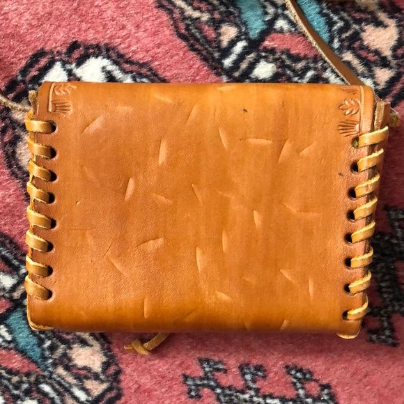 Genuine Leather Hand Tooled Mini Purse - Picture 4 of 8